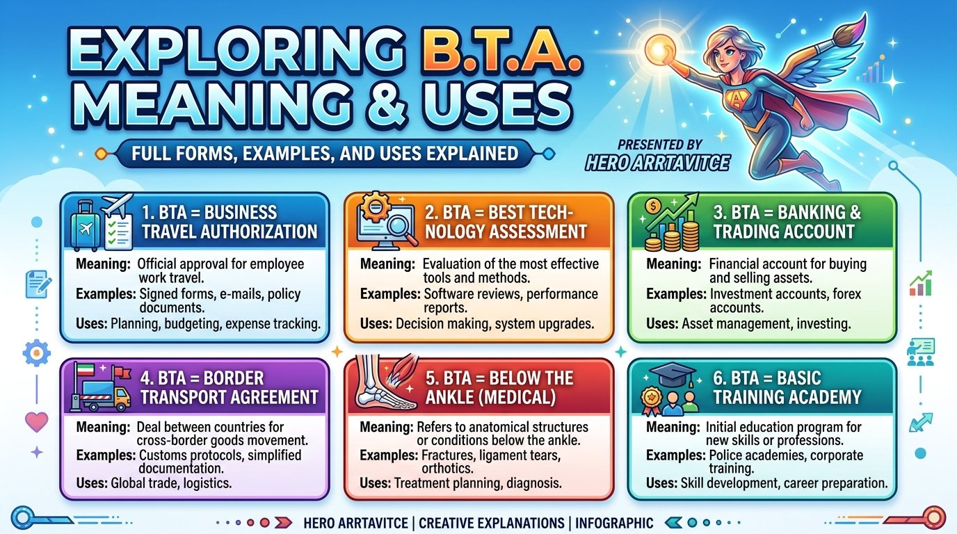 B.T.A. Meaning: All Full Forms, Examples, and Uses Explained